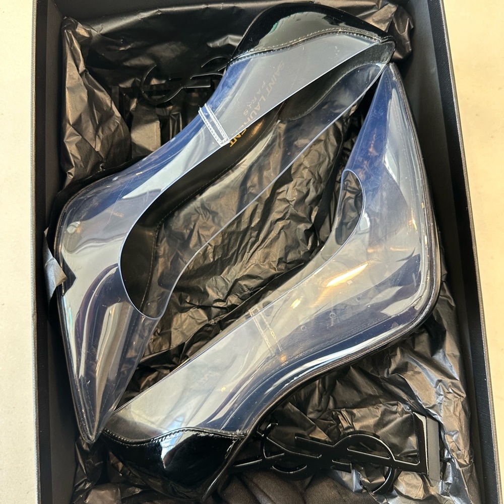 YSL Black and Clear pumps